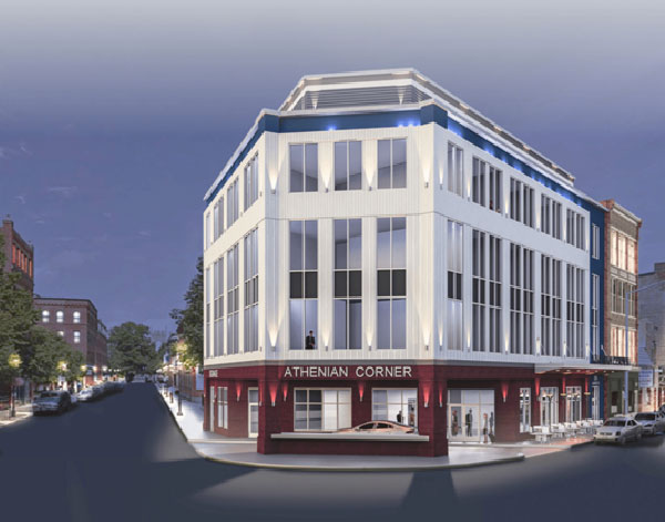 Historic landmark hotel and Athenian Corner restaurant rehabilitated with the use of tax credits